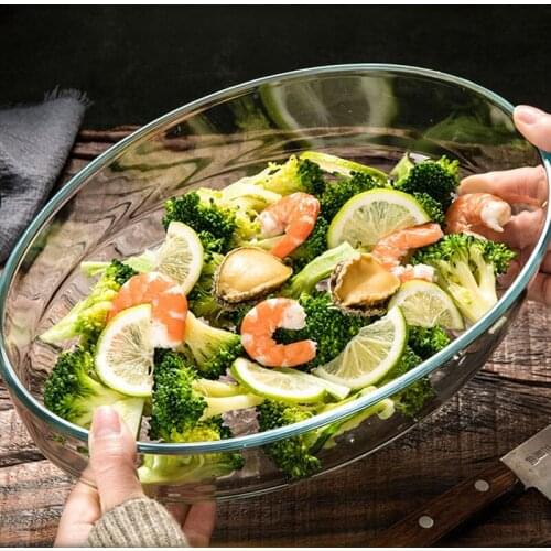 Simple Glass Plate Dining Dessert Table Main Course Plates Transparent Oven Tray Restaurant Serving Platter Kitchen Utensils