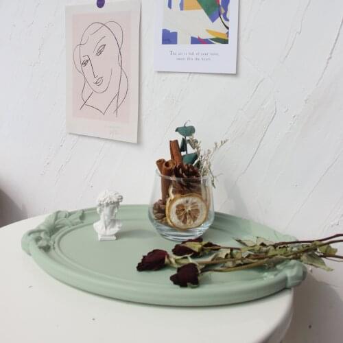 Hand made colorful Vintage wooden Bow Round Storage Tray Nordic Multicolor Trays Decorative Living Room Table Cake Wedding Trays