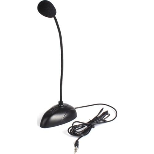 Adjustable Desktop Mini Microphone Conference Speech Mic 3.5mm Jack Gooseneck Wired Mic for Computer Desktop Notebook