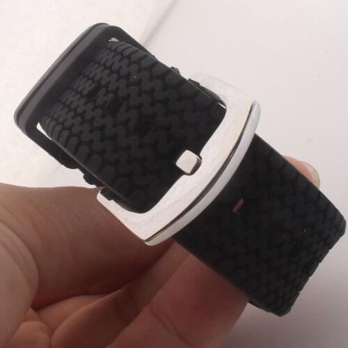 Diving Watchbands straps 22mm Tire pattern Silicone Soft Watch strap Waterproof Replacement for mens lady sport Watch Strap Band