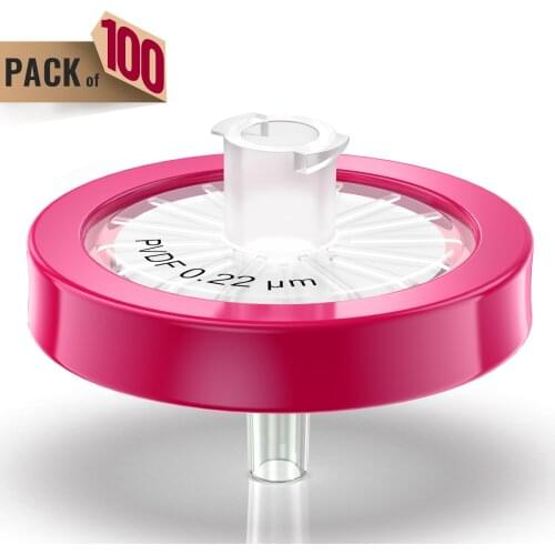 Syringe Filters,PVDF Membrane 0.22μm Pore Size,25mm Diameter,100 Pcs by Ks-Tek