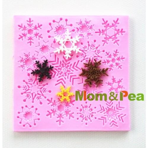 Mom&Pea 0714 Free Shipping Bigger Snowflake Shaped Silicone Mold Cake Decoration Fondant Cake 3D Mold Food Grade
