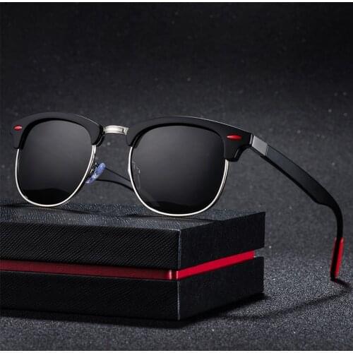 TOYEARN Classic Polarized Sunglasses Men Women Brand Design Vintage Points Half Frame Driving Sun Glasses For Male Oculos De Sol