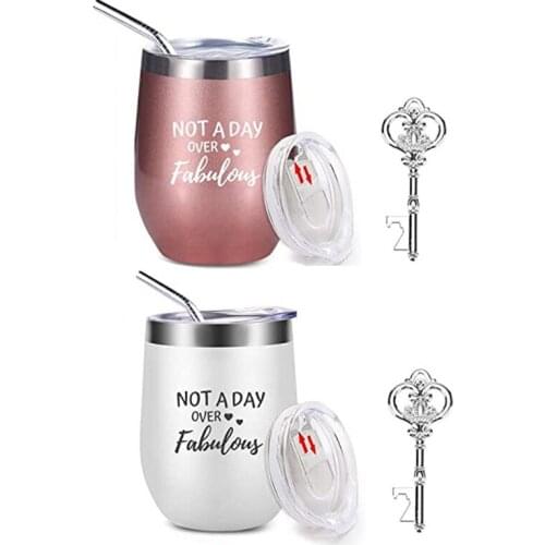 12 Oz Stainless Steel Coffee Tumbler with Lid Cupcake Socks Bottle Opener Gift Set, Gift for Girlfriend Gift