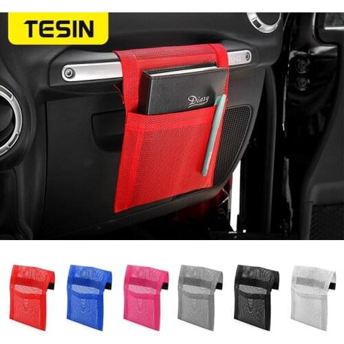 TESIN Canvas Car Front Copilot Armrest Storage Box Handle Organizer Storage Bag for Jeep Wrangler JK JL for Renegade Car Styling