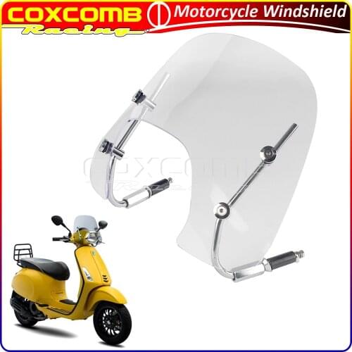Motorcycle Windscreen For VESPA Sprint 150 All Years Front Wind Deflector Cover Windshield Deflector Protector Mount Bracket