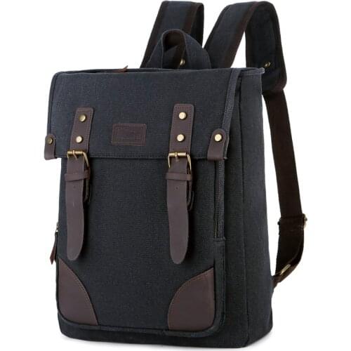 WOHLBEGE Vintage Men Women Canvas Backpacks School Bags for Teenagers Large Capacity Laptop Backpack Fashion Men Backpack