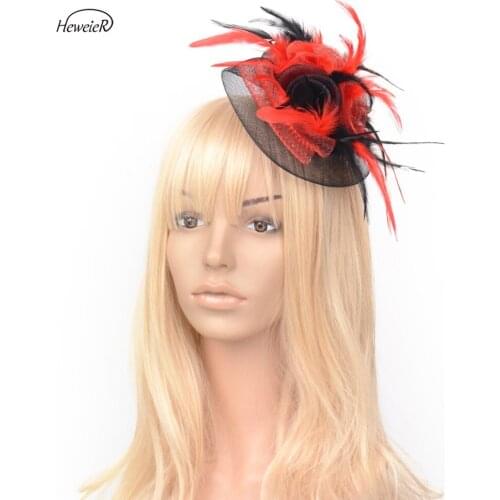 Ladies Handmade Fascinators Mesh Feather Hair Clips Headdress Headwear Bridal Cocktail Races Wedding Party Fashion Accessories
