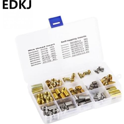 116pcs M3-M12 self-tapping thread slotted sheath and wire thread sheath combination set thread repair