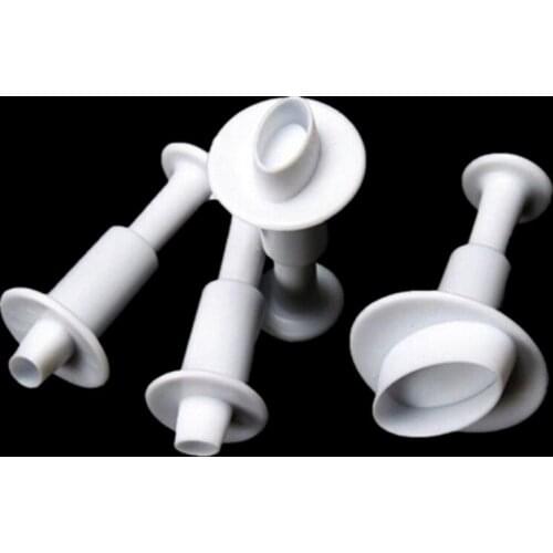 4PCS /Lot Oval Cake Cookie Plunger Cutter Spring Stamper Kitchen Baking Accessories DIY Embossing Cutter Cake Cookie Tool