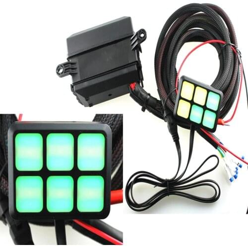 Car Boat Truck 6-Gang Touch Switch Panel With Fuse Relay Assembly Kit