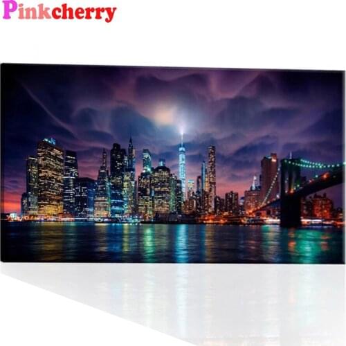 Diamond Painting 5D Diamond Mosaic New York Night View Large Cross Stitch Embroidery Full Square Drill Handmade Gift Hobby New
