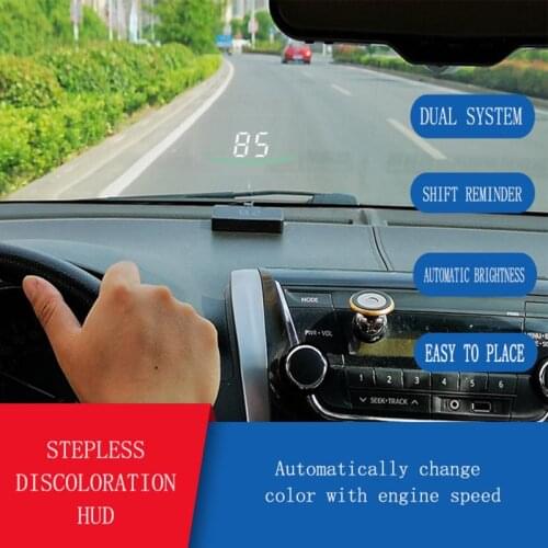 L2 Car HUD Head Up Display With OBD2/EUOBD Windshield Projector Vehicle Speed KM/h MPH Over Speed Warning Temperature Voltage