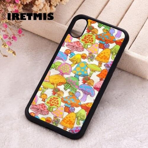 Iretmis 5 5S SE 2020 Phone Cover Case for iPhone 6 6S 7 8 Plus X Xs XR 11 12 Mini Pro Max Silicone TPU rainbow mushroom