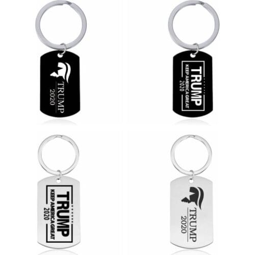 Donald Trump 2020 Keychain Pendant Keep America Great Commemorative Badge US President Election Supplies Party Favor LX2410