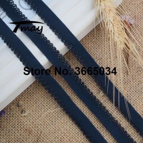 #1628 Pure Black Color Elastic Bands Gum Nylon Small Rings Tape for Woman Pants Underwear High Quality 8 Yards/Lot 12MM Width