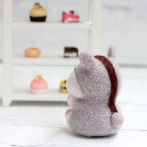 Hamster Animal Doll Wool Felt Craft DIY Non Finished Poked Set Handcraft Kit For Needle Material Bag Pack E56C