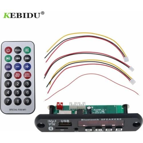 Kebidu 5-12V USB TF FM Radio Decoder Wireless Bluetooth 4.1 Audio Board Module MP3 Player LED MP3 decoder board AUX for Car Kit