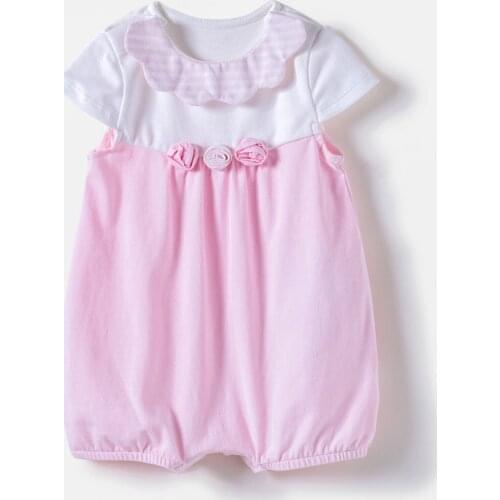 Vlinder Baby Girl Rompers baby girl jumpsuits Summer cute pink cotton patchwork clothes 6M~24M infant clothes