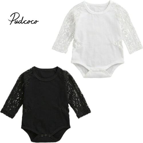 Toddler Newborn Baby Girl Boy Long Sleeve O-neck Lace Sleeve Tops Bodysuit Romper Summer Autumn Cute Girls Clothing