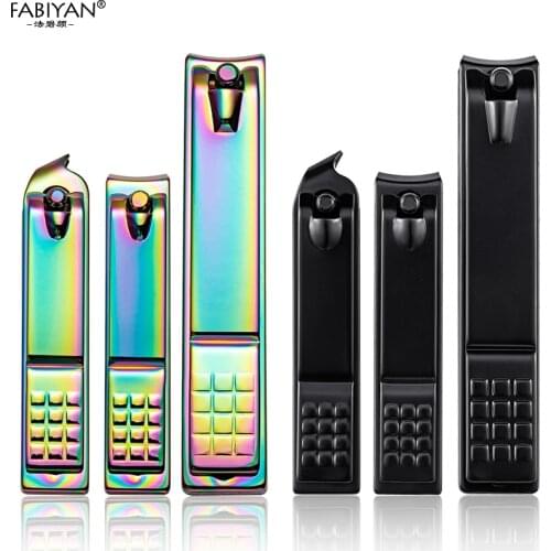 Gradient Black Stainless Steel Nail Art Clipper 3style Cutting Machine Fingernail Toe Manicure Pedicure Trimmer Tools