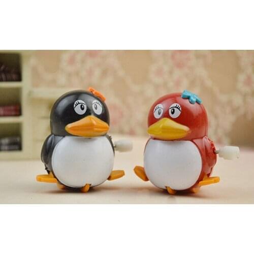 Mini Doll Card Love Cartoon Qq Penguin Walking Chain Wind-up Puzzle Early Childhood Toys Gift Toy For Children Unisex Animal