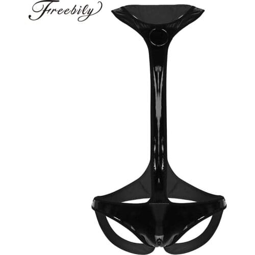 Male Latex Sexy Bodysuit for Mens Faux Leather Body Stocking Open Butt Wrestling Singlet Gay Jockstraps Sexy Costumes Clubwear