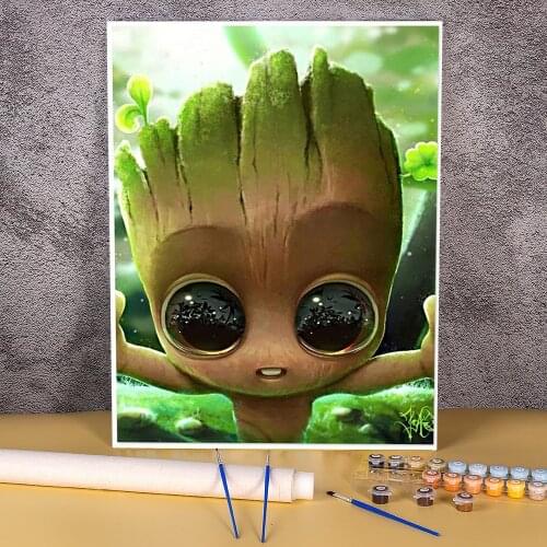 Groot DIY Paint By Numbers Package Oil Paints 40*50 Painting On Canvas Paintings Crafts For Adults Handiwork Wholesale Art