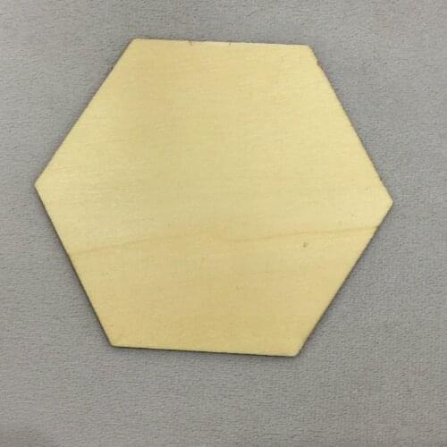 Set of 50 pcs 4.5inch hexagon wood shapes diy craft wood 11.5cm