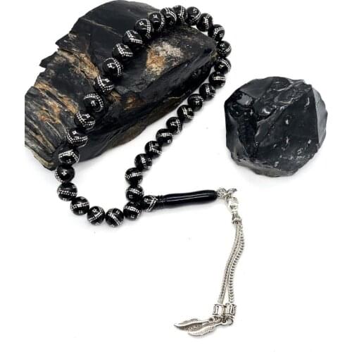 OLTU STONE ROUND CUT DUAL ZİGZAG MODEL TESPİH