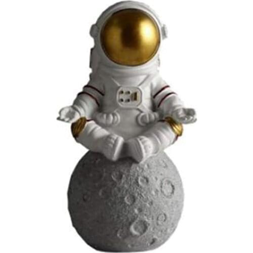 Astronaut Planet Statues Sculpture Figurine Ornament Desktop Accessories Tabletop Decoration Coin Bank-Sit