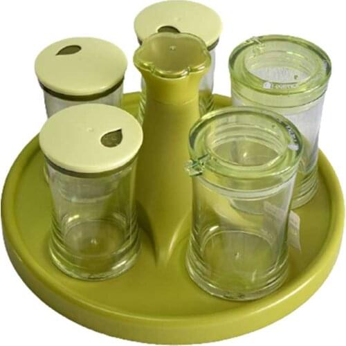Transparent Plastic Seasoning Box With Spoon Spice Storage Box Case Condiment Bottle Salt Spice Jar Cooking Supplies SB-006