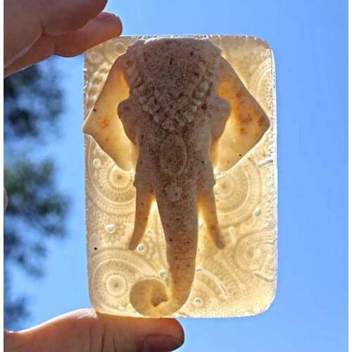 Silicone Mold Elephant Embossment Design Handmade Soap Mold DIY Elephant Decorating Aroma Stone Moulds
