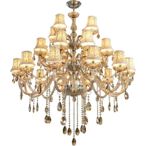 Modern Crystal Chandelier LED Hanging Lighting Large Glass Chandeliers Luxury Stair Chandelier Lamp Traditional Classical