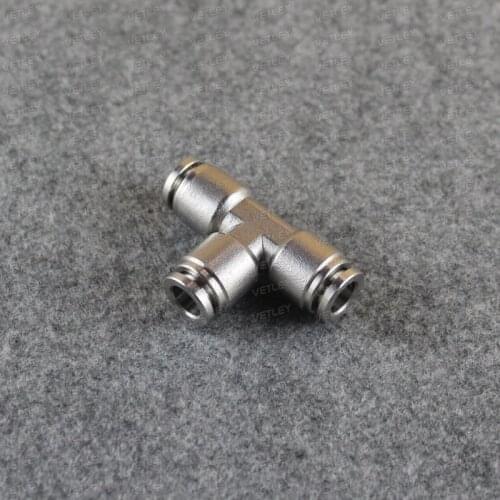 SPE Union Tee PE 4/6/8 Stianless Steel quick air connector one touch pneumatic push-in fittings vetley pneumatic