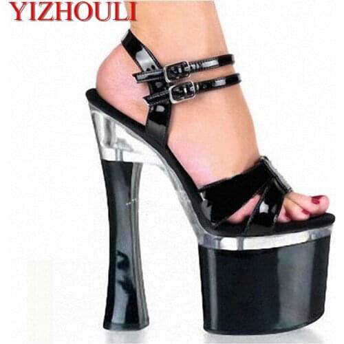 Big Size Beautiful Ankle Strap 18cm Thick High Heel Platforms Pole Dance Shoes, Dress / Wedding Shoes