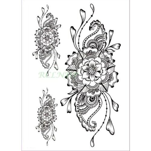 Waterproof Temporary Tattoo Sticker blooming flowers totem tatto stickers flash tatoo fake tattoos for girls women men