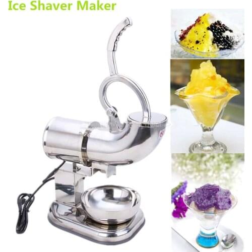 High Quality 180 kg/H Double-blade 110V 220V Electric Stainless Steel Snow Cone Machine Ice Shaver Maker Ice Crusher Maker
