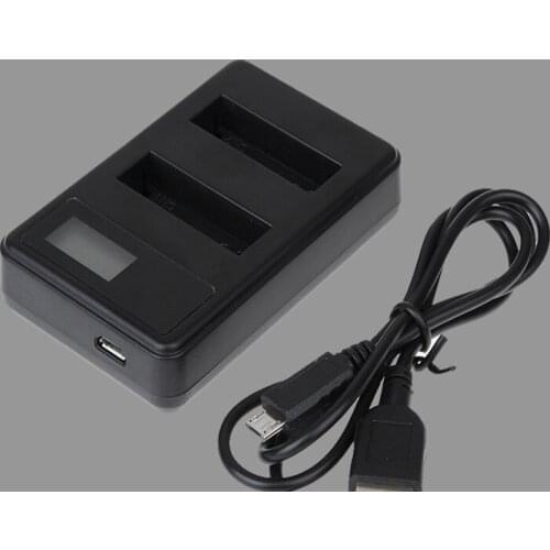 Action Camera LCD Battery Charger 3.7V 1600mAh Rechargeable Dual Port Home Charger For Gopro Hero 4 3 3+ Go Pro Accessories