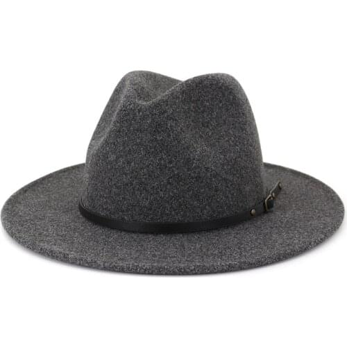 Women Men Winter Autumn Imitation fashionable Woolen Ladies fedora hat Jazz Caps European American Round Caps Bowler Hats HF61