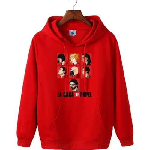 La Casa De Papel White Hoodies Women MONEY HEIST Swearshirt House of Paper Fashion Hoodies Print Mens Pullover Hoody Tracksuits