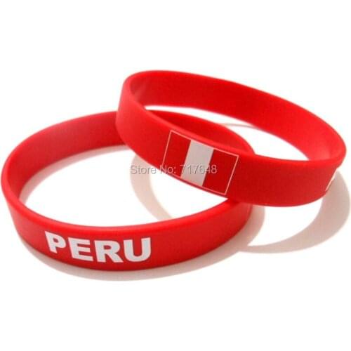 100pcs PERU wristband silicone bracelets free shipping by FEDEX