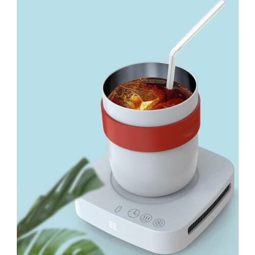 2 in 1 Cup Warmer Cooler Device Fast Cooling/Heating Cup Samrt Thermostatic Coaster Cup Warmer Beverage Cans Cooling 450ml 12V