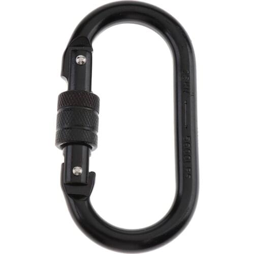 25KN Oval Climbing Screw Locking Carabiner For Climbing Rappelling