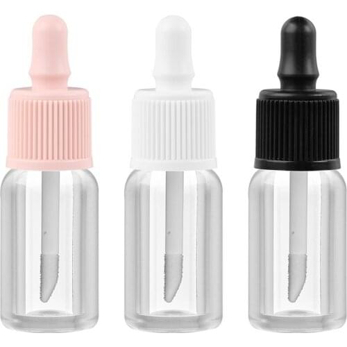 3.1ml ABS Pink Lip Glaze Lip Gloss Tube Empty Eyelash Brush Container Essential Oil Lipstick Wand Lip Balm Refillable Bottles