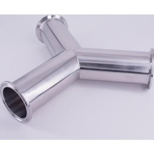 32mm 1.25" Pipe OD 1.5" Tri Clamp Y Shaped 3 Way SUS 304 Stainless Steel Sanitary Fitting Spliter Homebrew Beer Wine