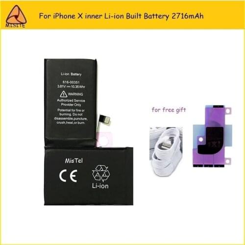 10Pcs/ Lot Tested Phone Battery For iPhone 11Pro Max XSM XR XS X Ten 8 8P 8G inner Li-ion Built Back Door Housing Cover Battery