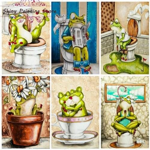 Diamond Painting Cartoon Frog 5D Full Square/Round Diamond Embroidery Animals Cross Stitch Mosaic Art Rhinestone Home Decor Gift