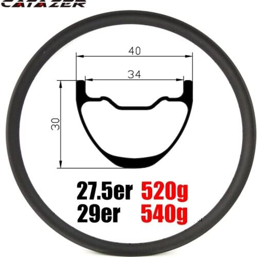 Tubeless MTB Rims 27.5er 29er Down Hill Carbon Rim 40x30mm Mountain Bike Tubeless Carbon Rim 28 32 Holes for Mountain Bike Wheel
