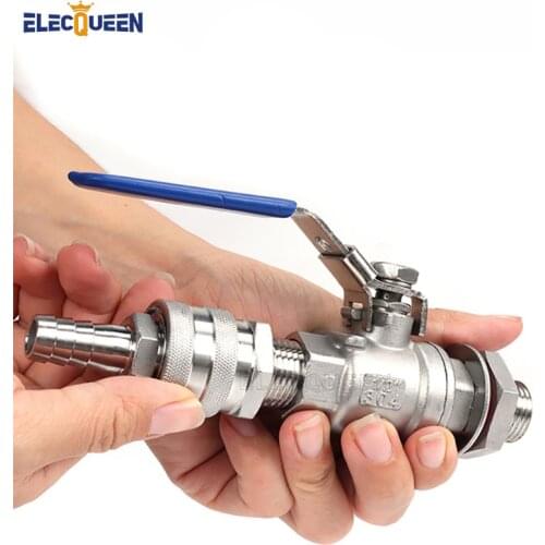 Free shipping! 1/2" BSP 304 Stainless Ball Valve with 1/2" barb Quick Disconnect Set,Homebrew Fitting